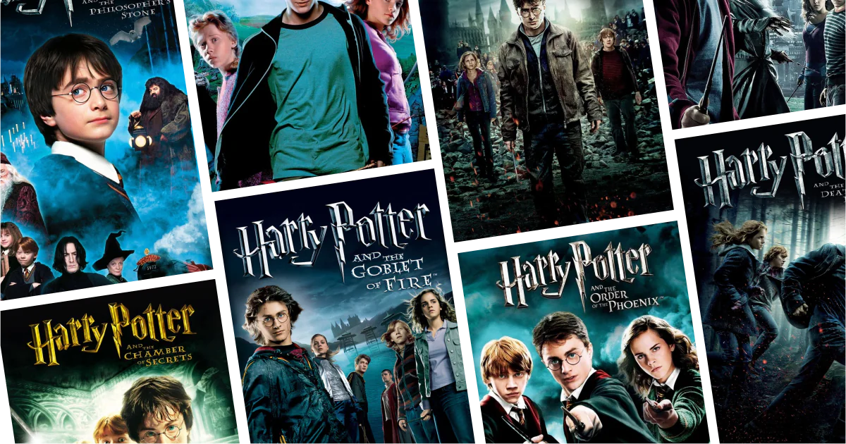 Collage of eight movies and TV series posters from 30 Daniel Radcliffe Movies and Series to Watch: From Harry Potter to fearless offbeat roles