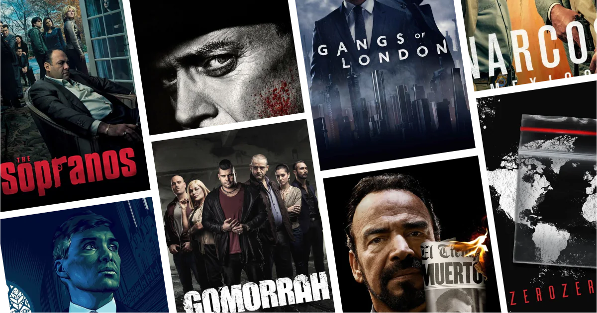 คอลลาจโปสเตอร์ซีรีส์มาเฟีย 8 เรื่องจากลิสต์ 20 ซีรีส์มาเฟียน่าดู