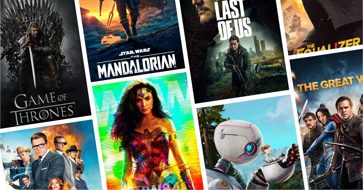 Collage of eight movies and TV series posters from 30 Pedro Pascal Movies and Series to Watch: Action, sci-fi, and fan-favorite series roles
