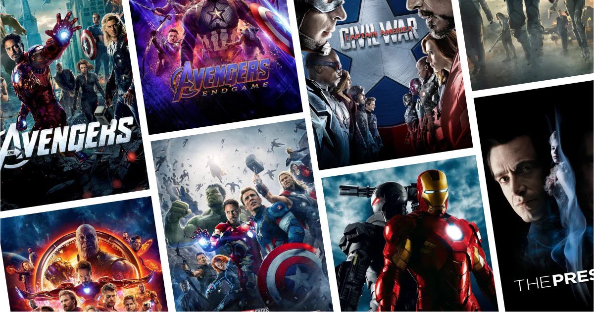 Collage of eight movies and TV series posters from 30 Scarlett Johansson Movies to Watch: From Black Widow to acclaimed dramatic roles