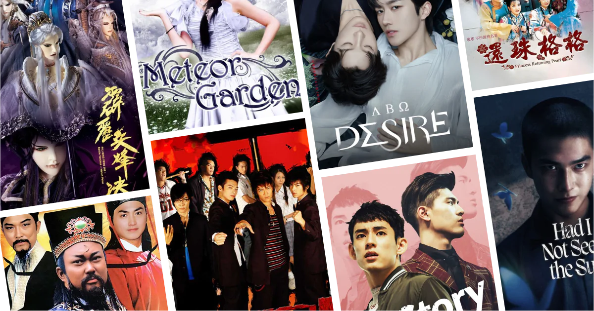 Collage of eight taiwanese series posters from 100 Taiwanese Series to Watch