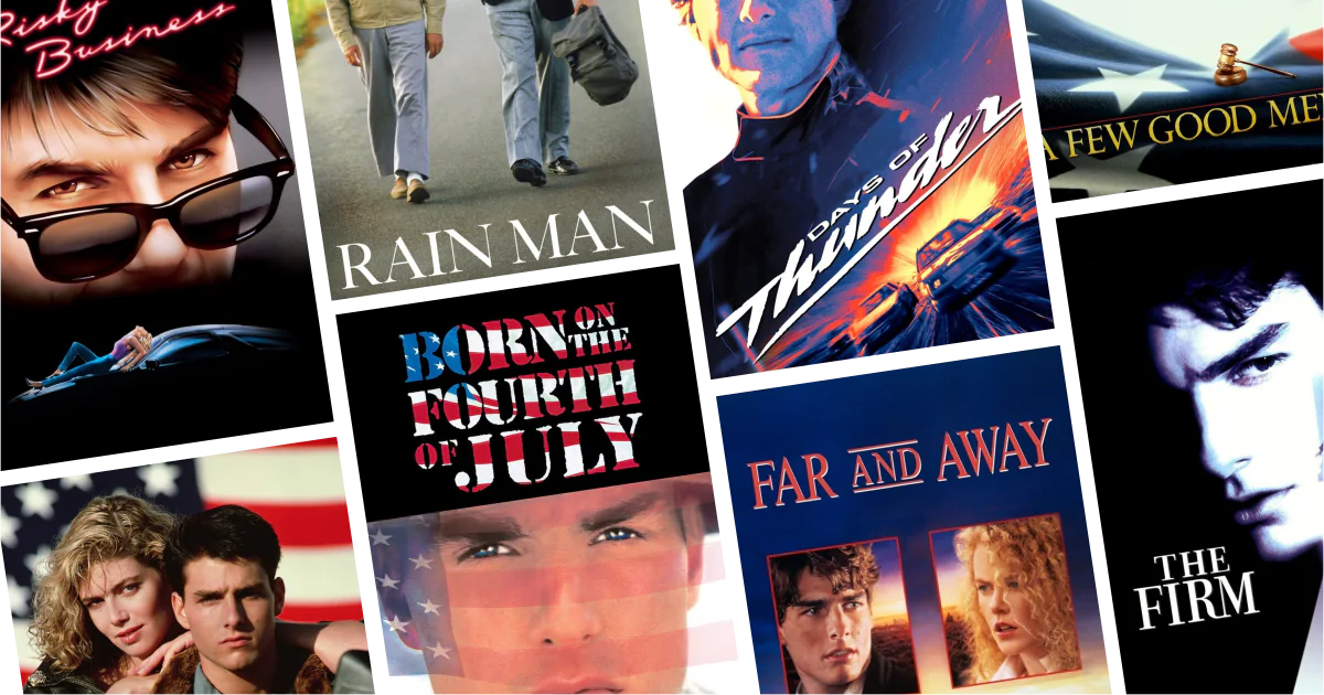 คอลลาจโปสเตอร์หนัง 8 เรื่องจากลิสต์ 30 หนัง Tom Cruise น่าดู ทอม ครูซ ตั้งแต่ดราม่าถึงแอ็คชั่นเสี่ยงตาย