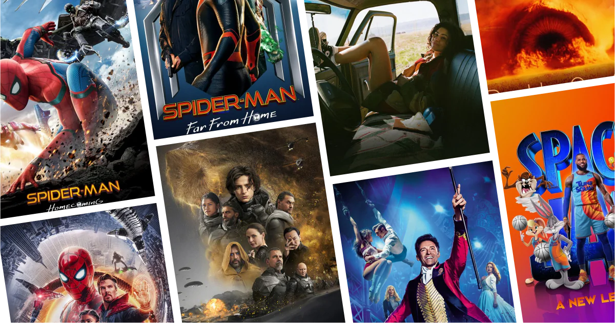 Collage of eight movies and TV series posters from 20 Zendaya Movies and Series to Watch: Teen drama, sci-fi, and defining modern roles